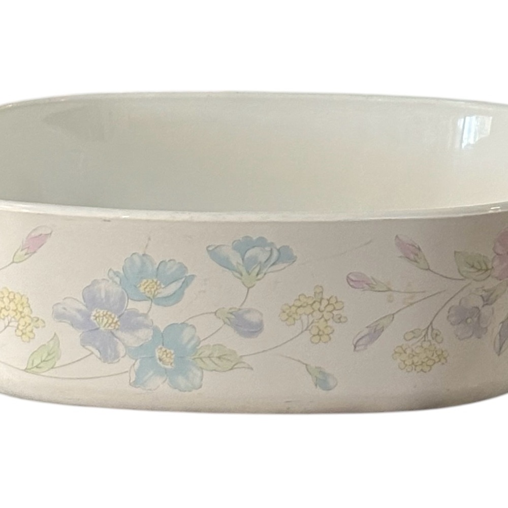 Vintage Corning Ware A-2-B Pastel Bouquet Casserole, Baking Dish